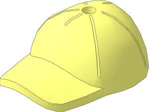 Minifig Cap with Short Arched Peak with Seams and Top Pin Hole