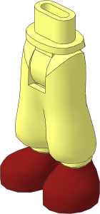 Figure Friends Hips and Legs with Baggy Trousers with Dark Red Shoes Pattern