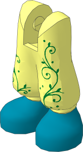 Figure Friends Hips and Legs with Baggy Trousers with Filigree and Pearl Gold Shoes Pattern