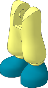 Figure Friends Legs with Baggy Trousers with Pearl Gold Shoes Pattern