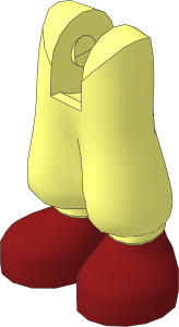 Figure Friends Legs with Baggy Trousers with Dark Red Shoes Pattern