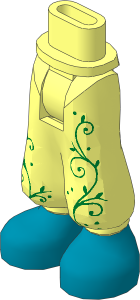 Figure Friends Hips and Legs with Baggy Trousers with Filigree and Pearl Gold Shoes Pattern