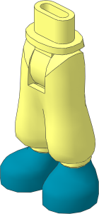 Figure Friends Hips and Legs with Baggy Trousers with Pearl Gold Shoes Pattern
