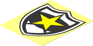 Sticker  2.3 x  1.9 with Police Yellow Star Badge