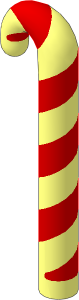 Minifig Candy Cane with Red Spiral Pattern
