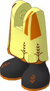 Figure Friends Legs with Skirt with Ankles with Black Boots and Metallic Copper Corn Pattern