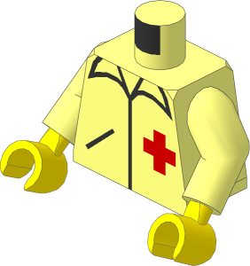Minifig Torso with Arms and Hands with Red Cross Pattern