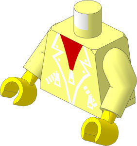Minifig Torso with Arms and Hands with Leather Jacket Pattern
