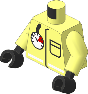 Minifig Torso with Arms and Hands with Air Gauge and Pocket Pattern