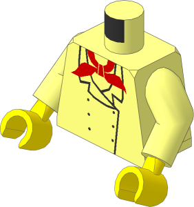 Minifig Torso with Arms and Hands with Chef Pattern