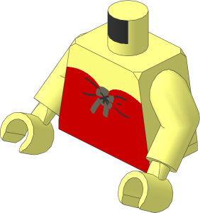 Minifig Torso with Arms and Hands with Strapless Suntop Pattern