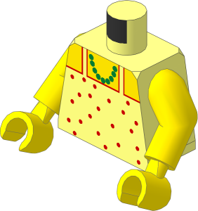 Minifig Torso with Arms and Hands with Spotted Singlet and Necklace Pattern