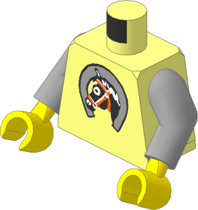 Minifig Torso with Arms and Hands with Horse Head Pattern