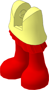 Figure Friends Legs with Asymmetrical Layered Skirt with Red Ruffle and Medium Nougat Legs Pattern