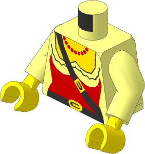Minifig Torso with Arms and Hands with Female Pirate Pattern