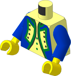 Minifig Torso with Arms and Hands with Blue Imperial Guard Officer Pattern