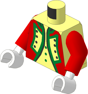 Minifig Torso with Arms and Hands with Red Imperial Guard Officer Pattern