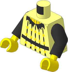 Minifig Torso with Arms and Hands with Studded Leather Tunic and Belt Pattern