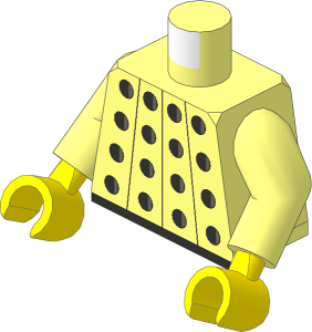 Minifig Torso with Arms and Hands with Studded Armour Pattern