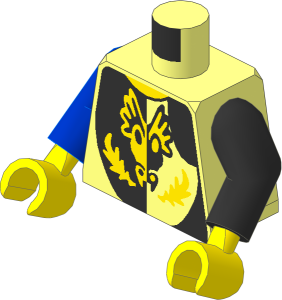 Minifig Torso with Arms and Hands with Dragon Face Breathing Fire Pattern