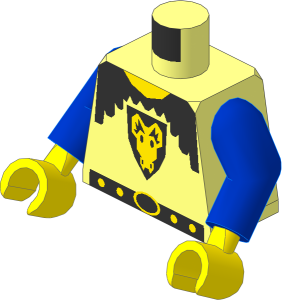 Minifig Torso with Arms and Hands with Dragon Head Pattern