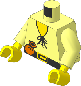 Minifig Torso with Arms and Hands with Forestman and Purse Pattern
