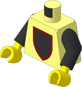 Minifig Torso with Black Arms and Hands with Wolfpack Pattern