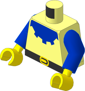Minifig Torso with Arms and Hands with Forestman Blue Collar Pattern