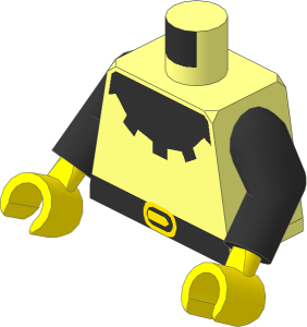 Minifig Torso with Arms and Hands with Forestman Black Collar Pattern