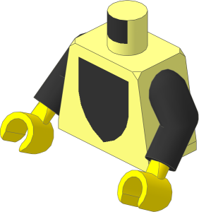 Minifig Torso with Arms and Hands with Black Falcon Pattern
