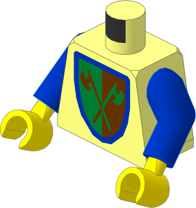Minifig Torso with Arms and Hands with Castle Crossed Pikes Pattern