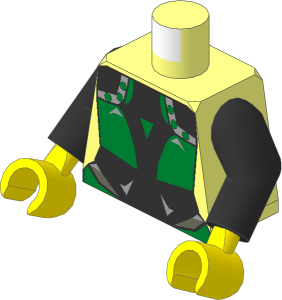 Minifig Torso with Arms and Hands with Female Castle Armour Pattern