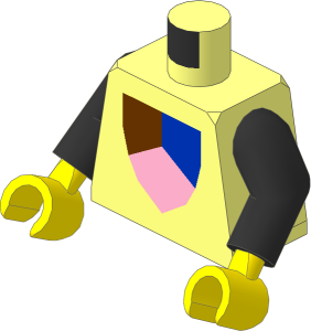 Minifig Torso with Arms and Hands with Tri-Coloured Shield Large Pattern