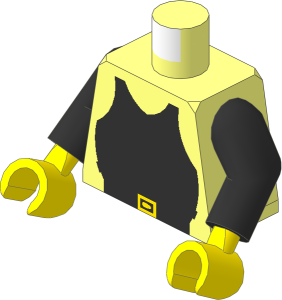 Minifig Torso with Black Arms and Hands with Castle Breastplate Pattern