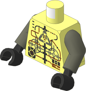 Minifig Torso with Arms and Hands with Insectoids Robot Pattern