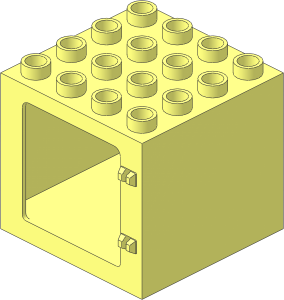 Duplo Door Frame  2 x  4 x  3 with Thick Top Rim
