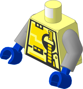 Minifig Torso with Arms and Hands with Unitron Pattern