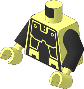 Minifig Torso with Black Arms and Hands with Spyrius Droid Pattern