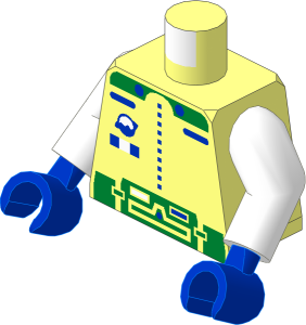 Minifig Torso with Arms and Hands with Gold Ice Planet Pattern