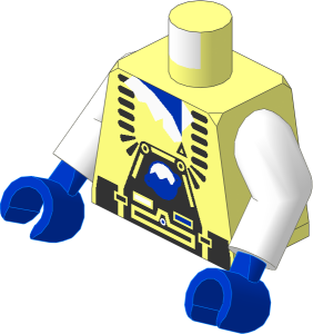Minifig Torso with Arms and Hands with Silver Ice Planet Pattern