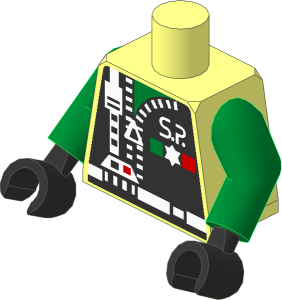 Minifig Torso with Arms and Hands with Space Police II Chief Pattern