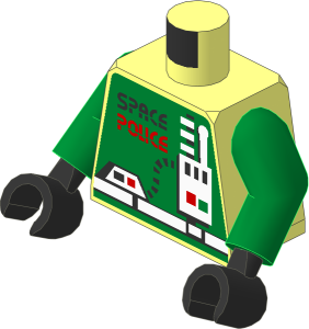 Minifig Torso with Arms and Hands with Space Police II and Radio Pattern