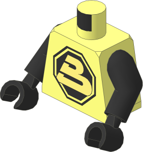 Minifig Torso with Arms and Hands with Blacktron II Pattern