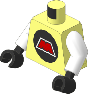 Minifig Torso with Arms and Hands with MTron Logo Pattern