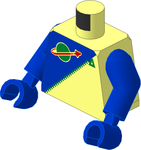 Minifig Torso with Arms and Hands with Blue Futuron Pattern