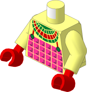 Minifig Torso with Arms and Hands with Pharaoh Breastplate Pattern