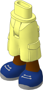 Figure Friends Hips and Legs with Cargo Pants with Reddish Brown Legs, Dark Blue Shoes with Light Bluish Grey Laces and Soles Pattern