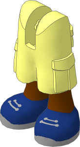 Figure Friends Legs with Cargo Pants with Reddish Brown Legs, Dark Blue Shoes with Light Bluish Grey Laces and Soles Pattern