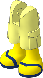 Figure Friends Legs with Cargo Pants with Light Nougat Legs and Dark Blue V-Shaped Straps Sandals Pattern