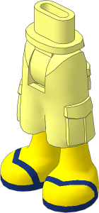Figure Friends Hips and Legs with Cargo Pants with Light Nougat Legs and Dark Blue V-Shaped Straps Sandals Pattern
